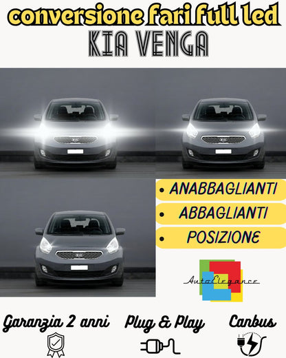 KIT FARI FULL LED KIA VENGA ANABBAGLIANTI ABBAGLIANTI POSIZIONE LED 6000K