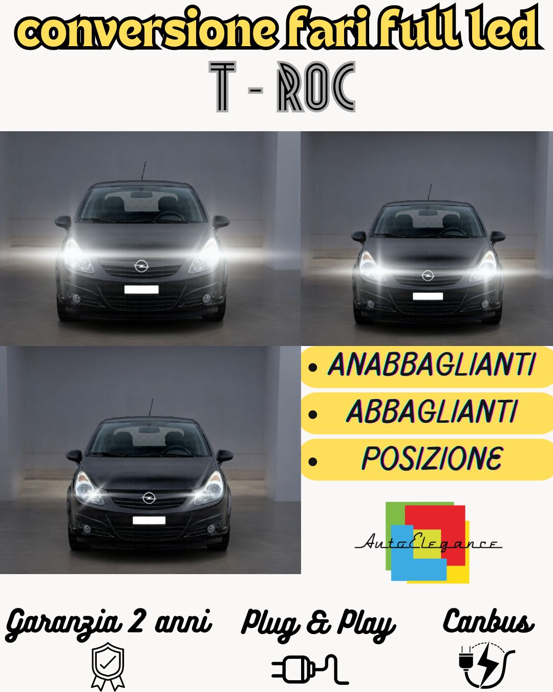 KIT LED H7 OPEL CORSA C 6000K BIANCO 6000 LUMEN CANBUS ANABBAGLIANTI