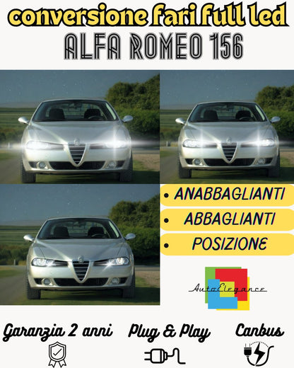 KIT FARI FULL LED ALFA ROMEO 156 ANABBAGLIANTI ABBAGLIANTI E LUCI POSIZIONE LED