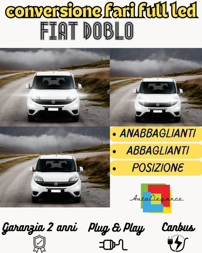 KIT FARI FULL LED FIAT DOBLO DAL 2015 ANABBAGLIANTI ABBAGLIANTI CANBUS 6000K