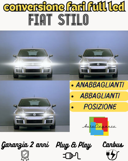 KIT FARI FULL LED FIAT STILO ANABBAGLIANTI ABBAGLIANTI E SETLUCI POSIZIONE 6000K