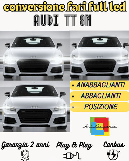 KIT FARI FULL LED AUDI TT 8N ANABBAGLIANTI ABBAGLIANTI E LUCI POSIZIONE 6000K