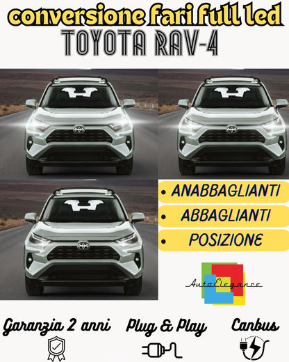CONVERSIONE FARI FULL LED TOYOTA RAV-4 RAV 4 MK3 16000 LUMEN 6000K BIANCO