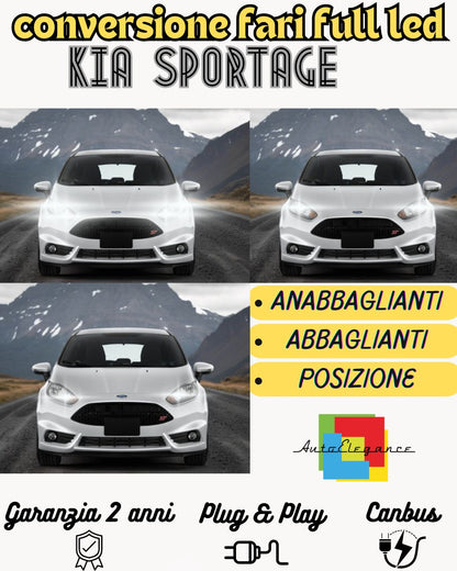 KIT FULL LED HB3 9005 CANBUS 360° KIA SPORTAGE QL 9600 LUMEN 6000K BIANCO