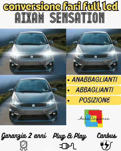 CONVERSIONE FARI FULL LED AIXAM SENSATION 18000 LUMEN CANBUS 6000K BIANCO