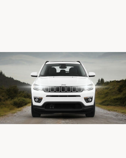 CONVERSIONE FARI FULL LED JEEP COMPASS MP 9600 LUMEN 6000K BIANCO CANBUS