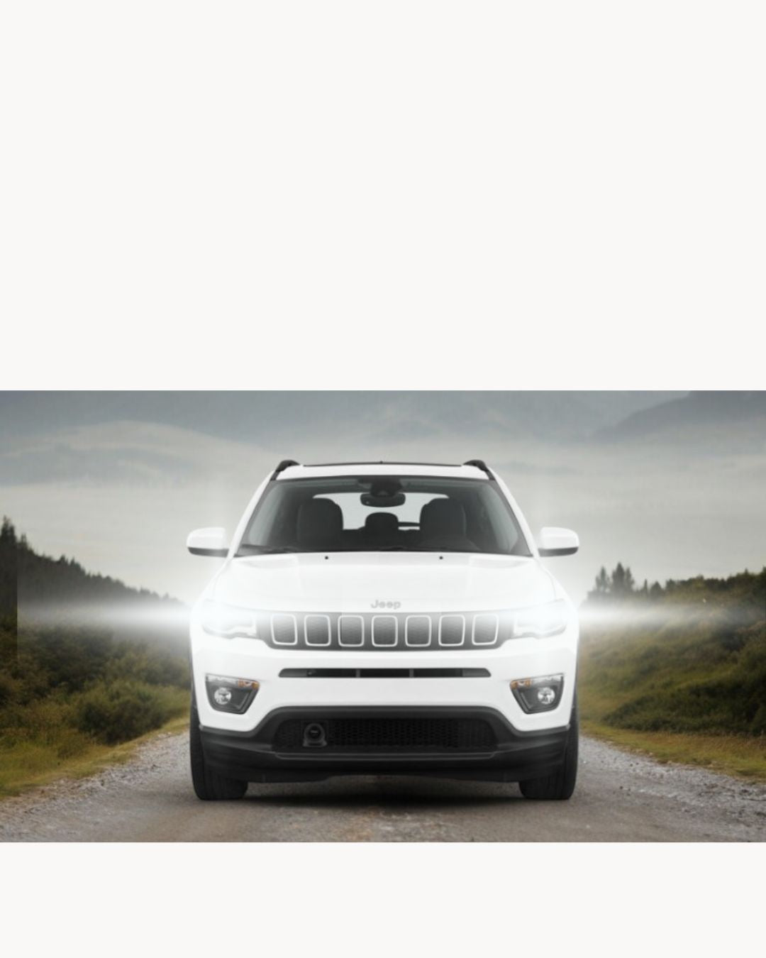 CONVERSIONE FARI FULL LED JEEP COMPASS MP 9600 LUMEN 6000K BIANCO CANBUS