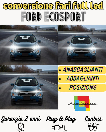 KIT FARI FULL LED FORD ECOSPORT MK2 ANABBAGLIANTI H18 + ABBAGLIANTI H1 CANBUS