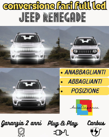 KIT FULL LED JEEP RENEGADE MY2019 ANABBAGLIANTI ABBAGLIANTI DRL FENDINEBBIA