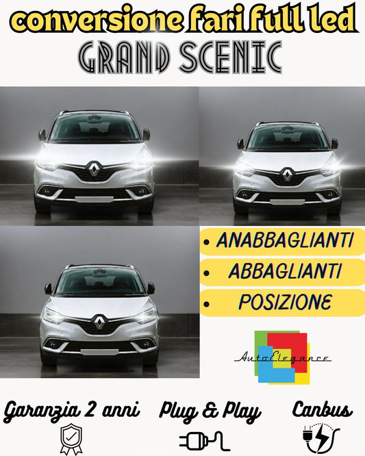 KIT FARI FULL LED RENAULT GRAND SCENIC ANABBAGLIANTI H7 + ABBAGLIANTI H7 CANBUS
