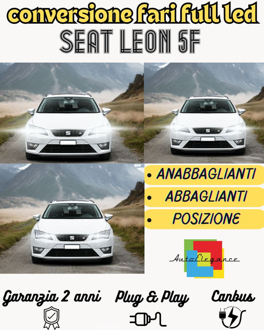 KIT FULL LED SEAT LEON 5F ANABBAGLIANTI ABBAGLIANTI LUCI DIURNE LED 6000K