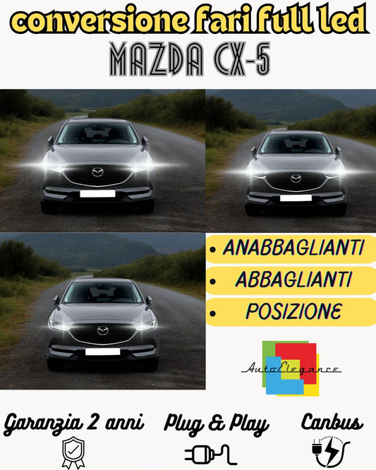 KIT FARI LED MAZDA CX-5 ANABBAGLIANTI + ABBAGLIANTI + DIURNE + POSIZIONE CANBUS