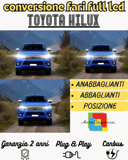 TOYOTA HILUX MK8 FULL LED HEADLIGHT CONVERSION 6000K WHITE CANBUS 12800 LUMENS 