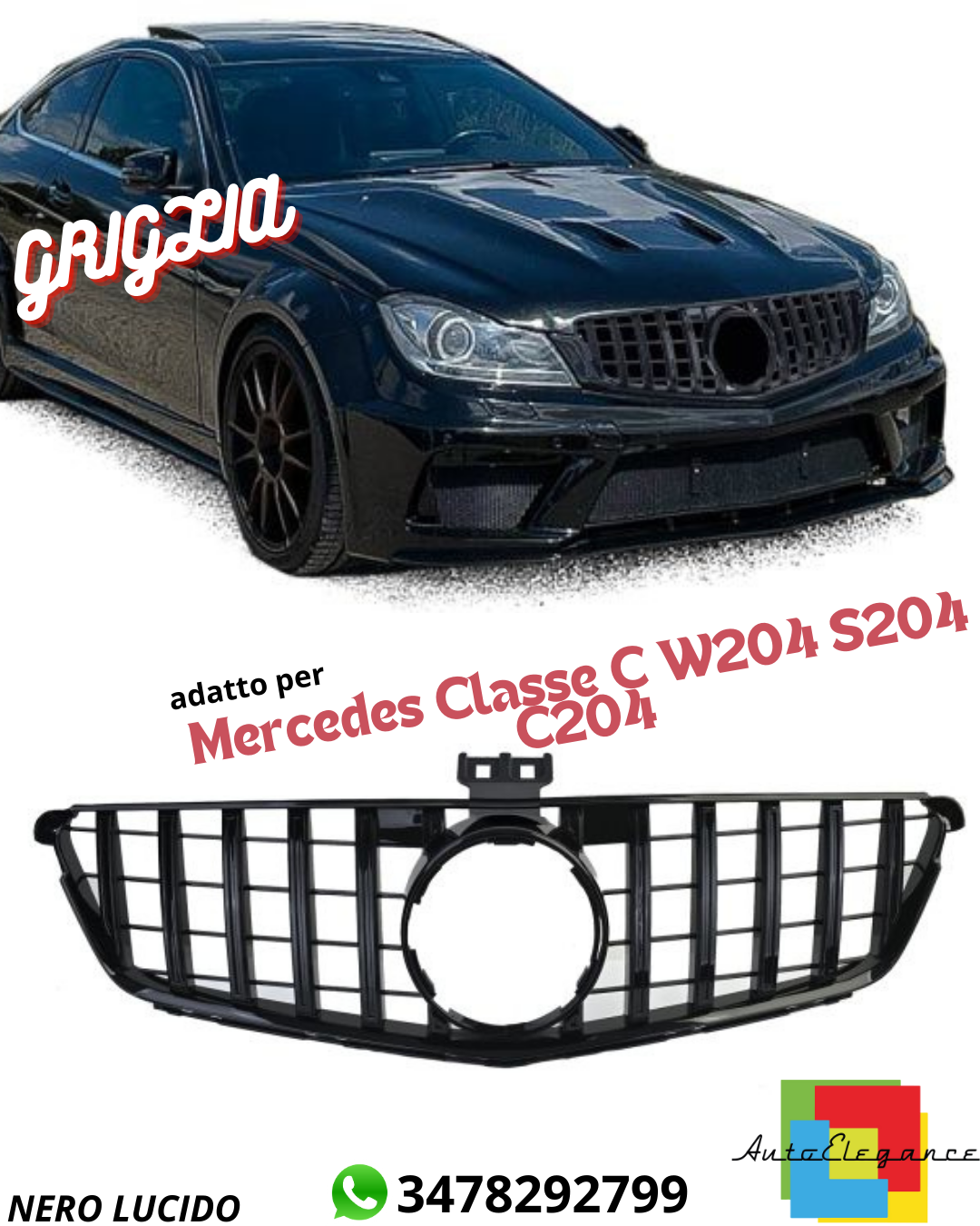 👉SPORT GRILLE SUITABLE FOR Mercedes C-Class W204 S204 C204👉