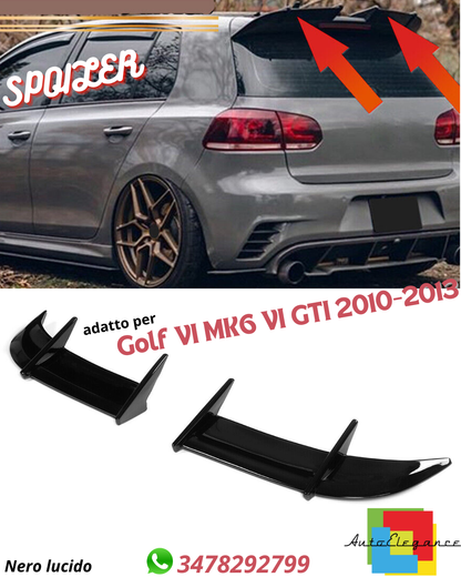⭐SPOILER POSTERIORE ADATTO PER VW Golf VI MK6 VI GTI 2010-2013 NERO LUCIDO⭐