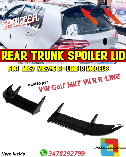 ⭐SPOILER POSTERIORE ADATTO PER VW MK7 Ⅶ R R-LINE2013-2020 NERO LUCIDO⭐