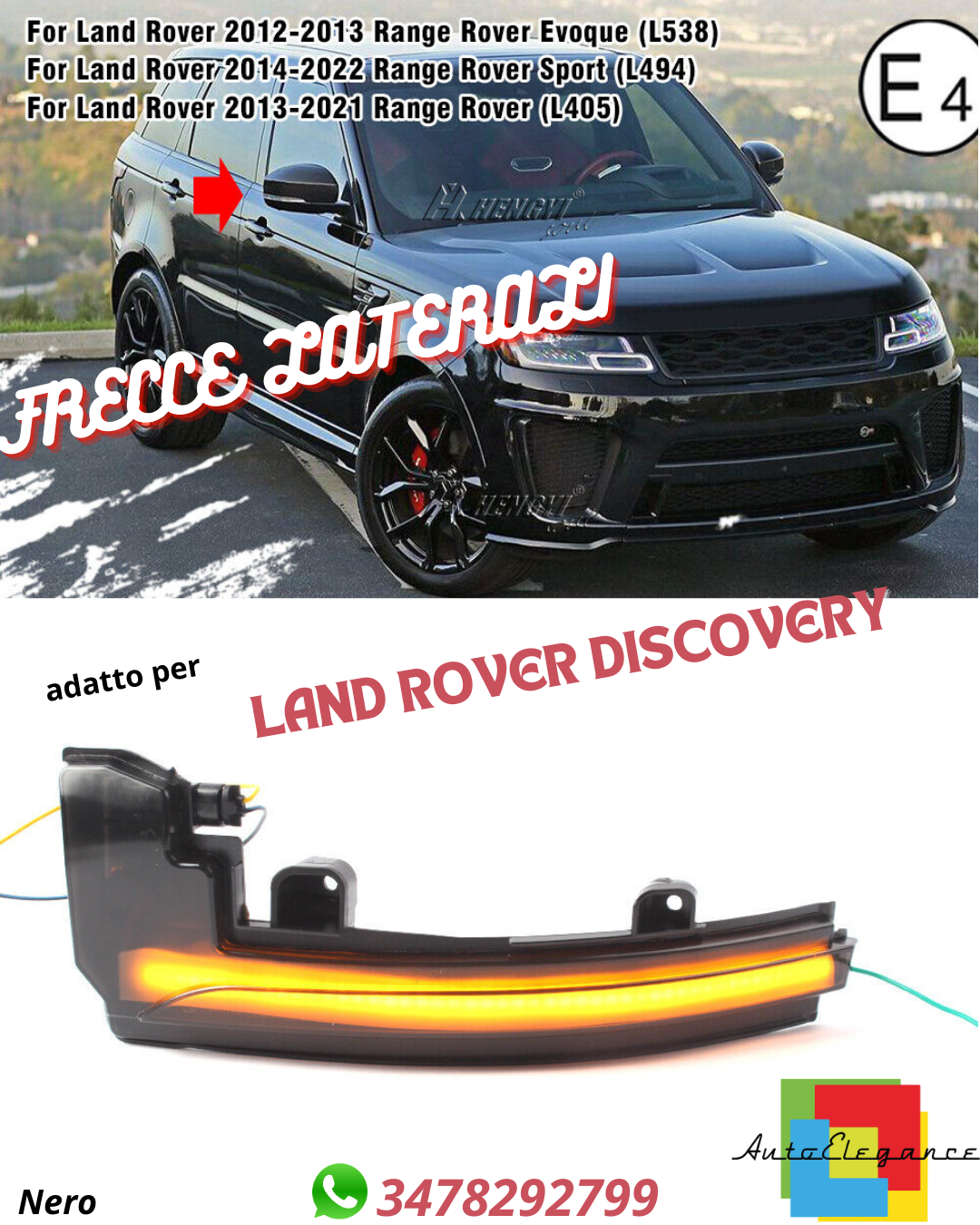 💚SIDE INDICATORS SUITABLE FOR LAND ROVER DISCOVERY PROGRESSIVE LED SMOKED