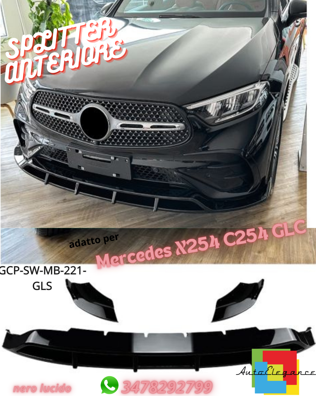 ✨FRONT SPLITTER suitable for Mercedes X254 C254 GLC with AMG package✨