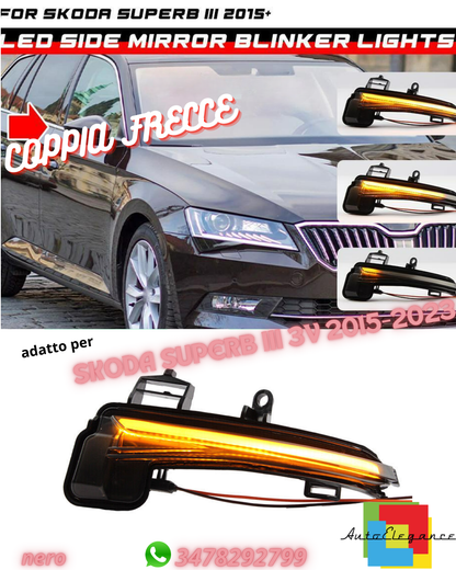 ✨COPPIA FRECCIE PROGRESSIVE A LED FUME adatto per SKODA SUPERB III 3V 2015-2023
