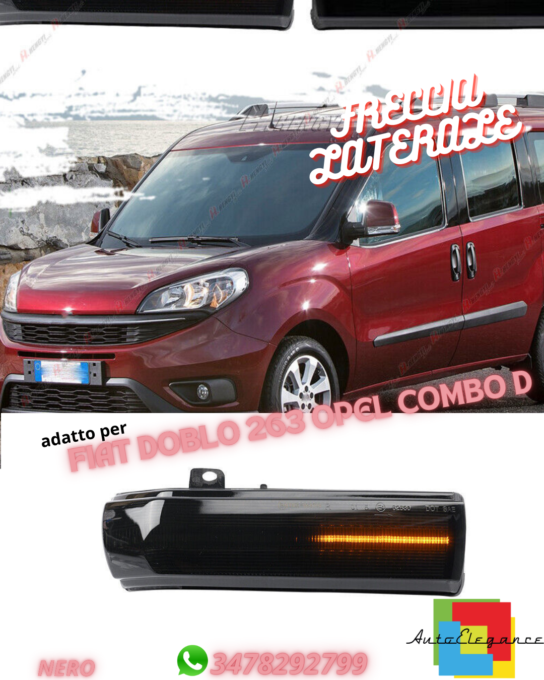 🔥Frecce dinamiche ADATTI PER FIAT DOBLO 263 OPEL COMBO D COPPIA FRECCE LATERALI