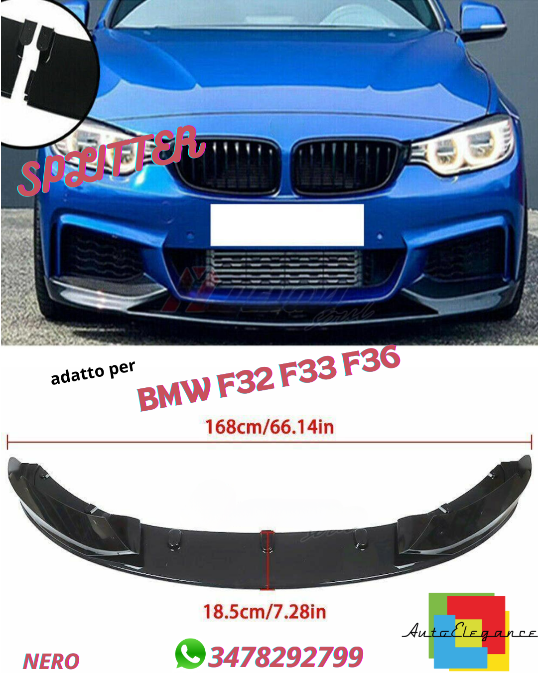👉DIFFUSORE + SPLITTER ADATTO PER BMW F32 F33 F36⭐