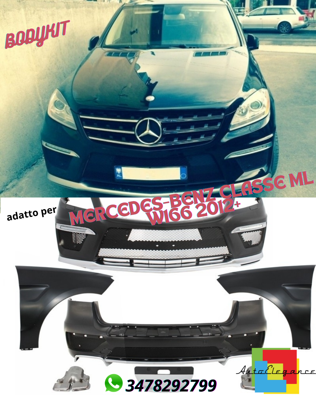 ⭐BODYKIT SUITABLE FOR MERCEDES-BENZ ML-CLASS W166 2012+⭐