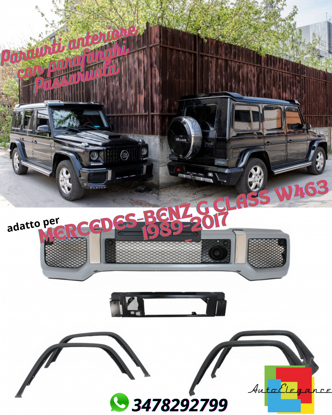 ⭐PARAURTI ANTERIOREADATTO PER MERCEDES-BENZ CLASSE G W463 1989-2017⭐