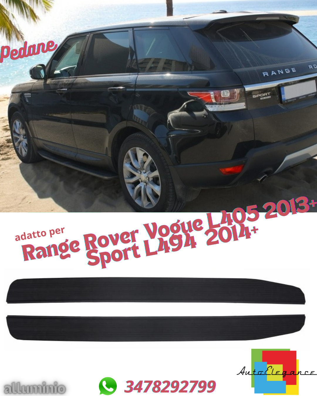 ⏩Pedane adatte per Range Rover Vogue L405 2013+ Sport L494  2014+⏩