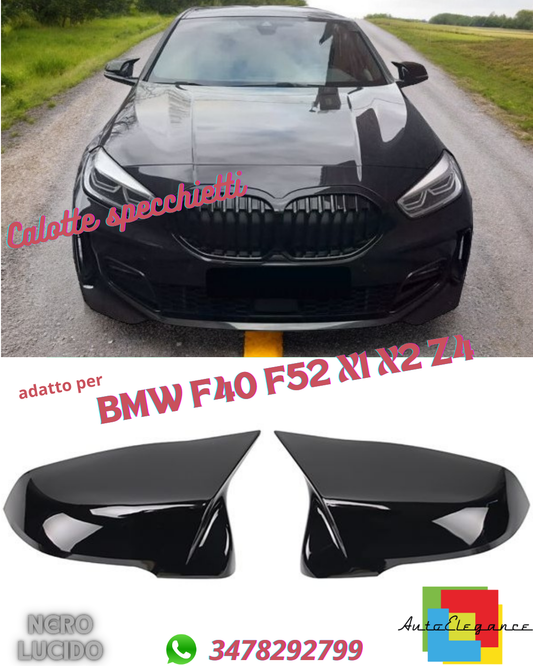 🟢Glossy Black Replacement Mirror Caps Fit For BMW F40 F52 X1 X2 Z4🟢