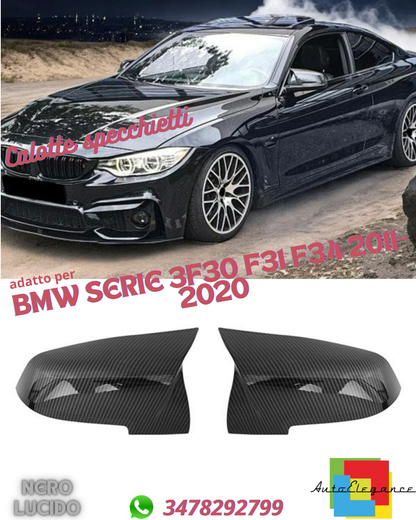 🤩Calotte specchietti di ricambio nero lucido adatto per BMW SERIE 3 F30 F31 F34