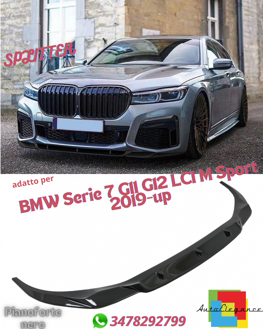 ❤️FRONT SPLITTER SUITABLE FOR BMW 7 Series G11 G12 LCI M Sport 2019+❤️