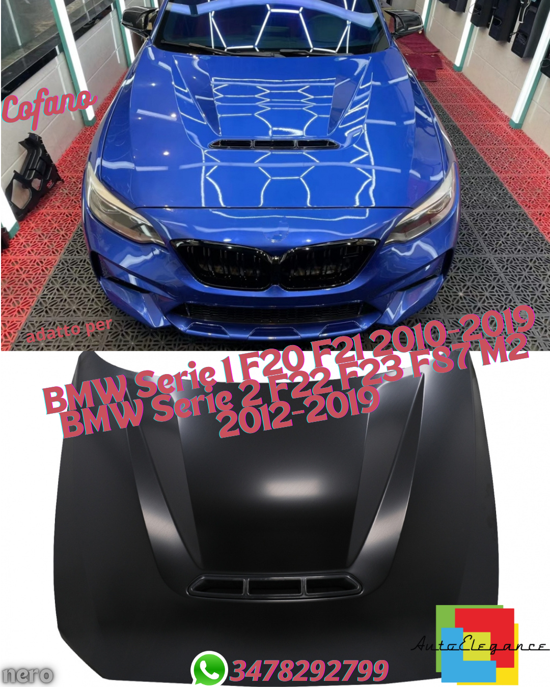 ❤️COFANO ADATTO PER BMW Serie 1 F20 F21 2010-2019 BMW Serie 2 F22 F23 F87 M2