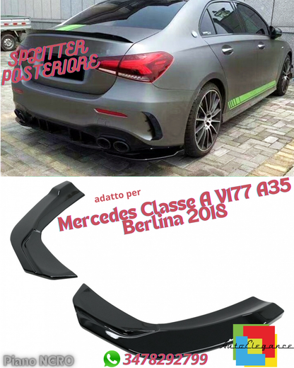 🌟REAR SPLITTER Fins suitable for Mercedes A-Class V177 A35 Sedan 2018+