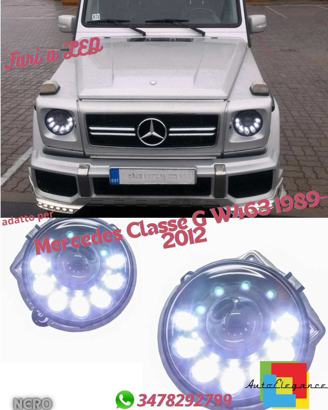 🌟LED Headlights Suitable for Mercedes G-Class W463 (1989-2012) Bi-Xenon Design Black