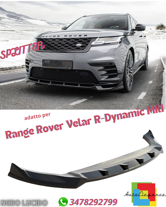 ✔️FRONT SPLITTER SUITABLE FOR RANGE ROVER VELAR R-Dynamic MK1 GLOSS BLACK✔️