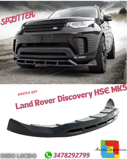 ✔️SPLITTER ANTERIORE ADATTO PER Land Rover Discovery HSE MK5 NERO LUCIDO✔️