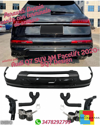 ✔️PARAURTI Doppia uscita con terminale di scarico ADATTO PER Audi Q7 2020+✔️