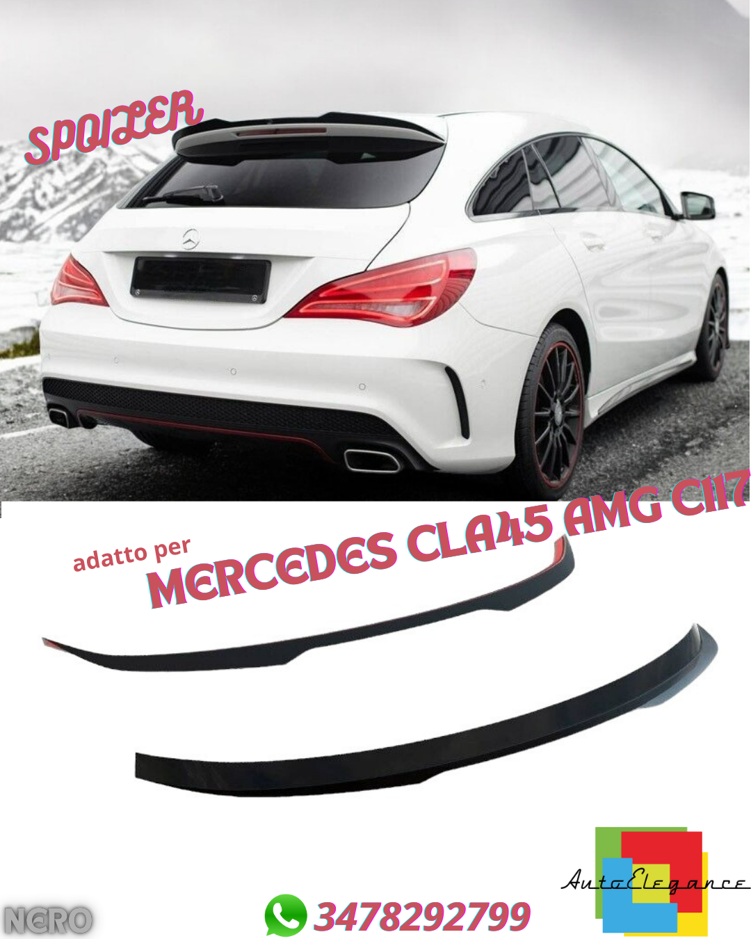 ✔️ROOF SPLOILER SUITABLE FOR Mercedes CLA45 AMG SHOOTING BRAKE C117✔️