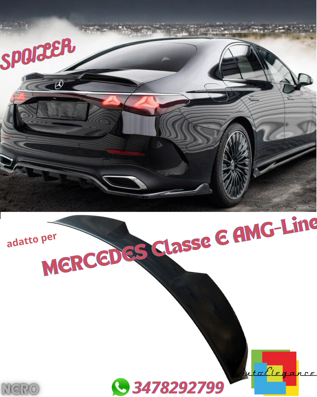 ✔️SPLOILER TETTO ADATTO PER MERCEDES Classe E AMG-Line W214 (2023-)✔️