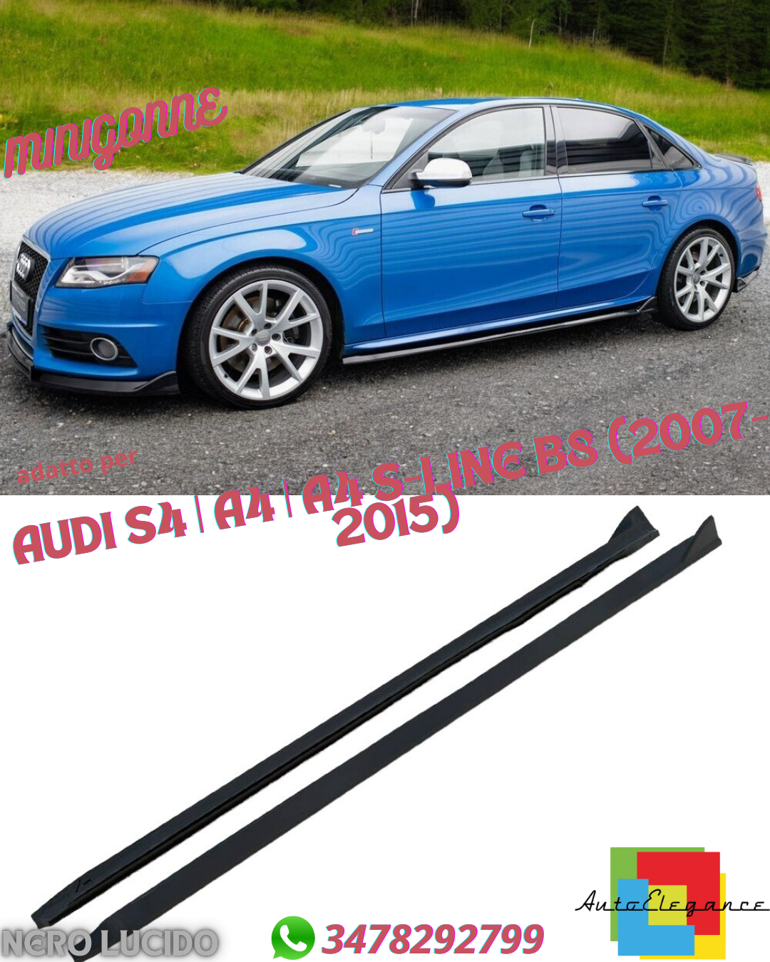 ⭐MINIGONNE ADATTO PER AUDI S4 | A4 | A4 S-LINE B8 (2007-2015)⭐