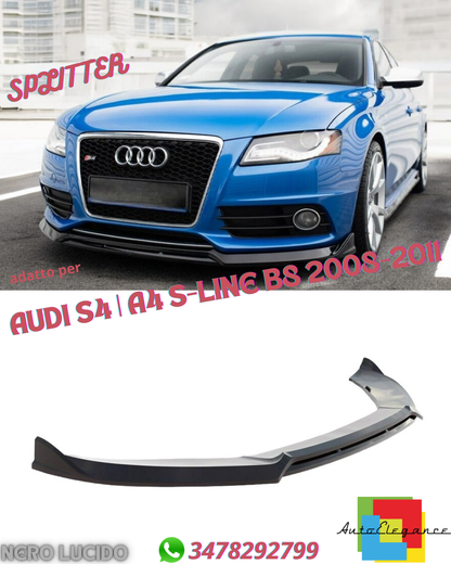 ⭐SPLITTER ANTERIORE V3 ADATTO PER AUDI S4 A4 S-LINE B8 2008-2011⭐