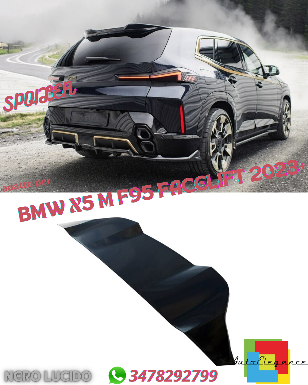 ⭐SPOILER TETTO ADATTO PER BMW X5 M F95 FACELIFT 2023+⭐