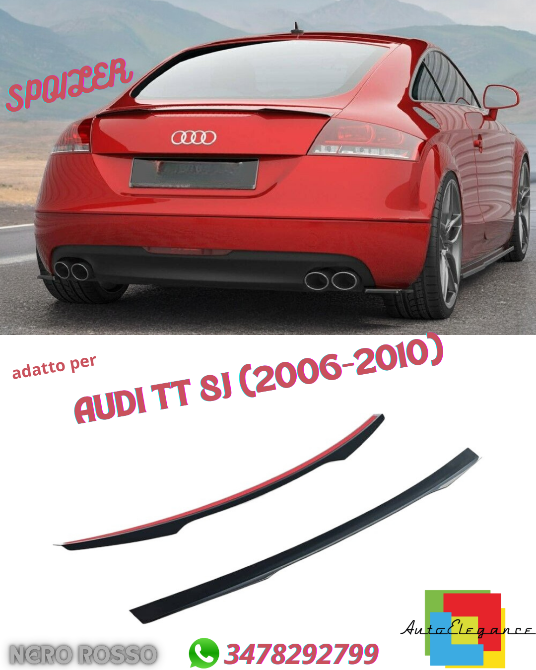 ⭐ROOF SPOILER SUITABLE FOR AUDI TT 8J (2006-2010)⭐