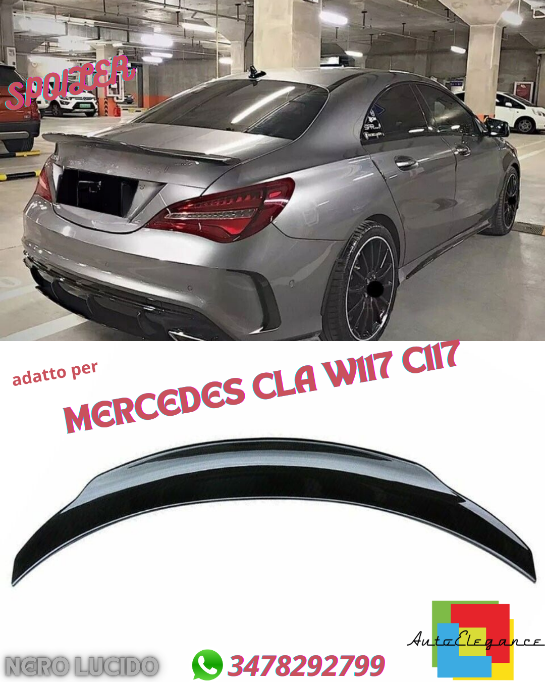 ⭐SPOILER POSTERIORE ADATTO PER MERCEDES CLA W117 C117 ⭐