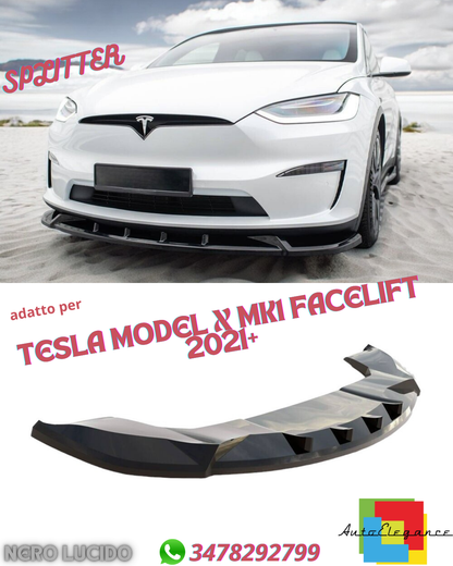 ⭐SPLITTER ANTERIORE ADATTO PER TESLA MODEL X MK1 FACELIFT 2021+⭐