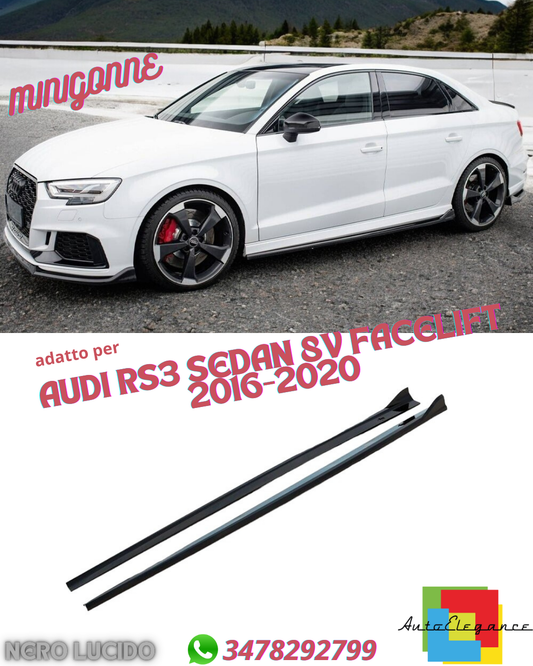 ⭐MINI SKIRTS V3 SUITABLE FOR AUDI RS3 SEDAN 8V FACELIFT (2016-2020)⭐