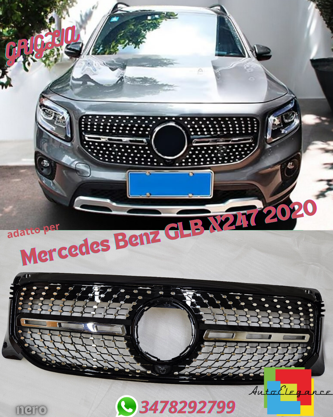 ⭐GRIGLIA DIAMANTE ADATTO PER MERCEDES GLB X247 2020⭐