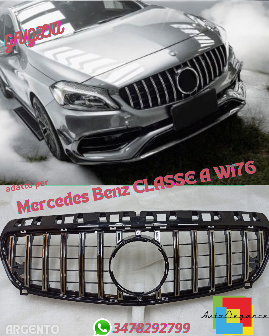 ⭐GRIGLIA GT Panamericana ADATTO PER MERCEDES BENZ CLASSE A W176 2012 - 2015⭐
