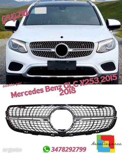 ⭐GRIGLIA ADATTO PER MERCEDES GLC Classe X253 2015 - 2018 argento⭐