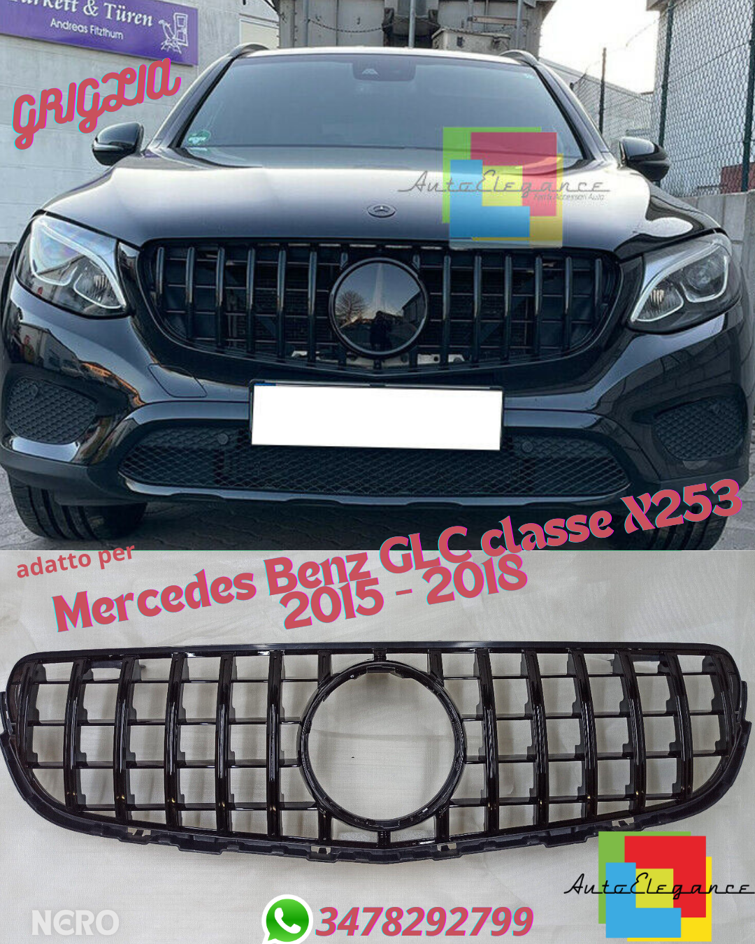 ⭐GRIGLIA GT Panamericana ADATTO PER MERCEDES GLC classe X253 2015 - 2018⭐